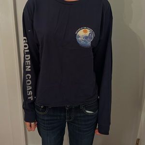 navy “natives of the golden coast” long sleeve graphic tee